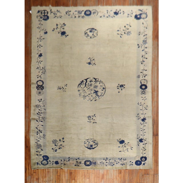 Early 20th Century Beige Gray Blue Chinese Peking Rug - 9'3" x 14'3" For Sale - Image 16 of 18
