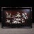 Late 20th Century Dark Wood Tea Tray With Mother-of-Pearl Bird and Floral Inlay For Sale - Image 4 of 10