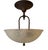 Mid 20th Century Mid 20th Century Mid-Century Pressed Glass Semi-Flushmount Ceiling Light Fixture For Sale - Image 5 of 6