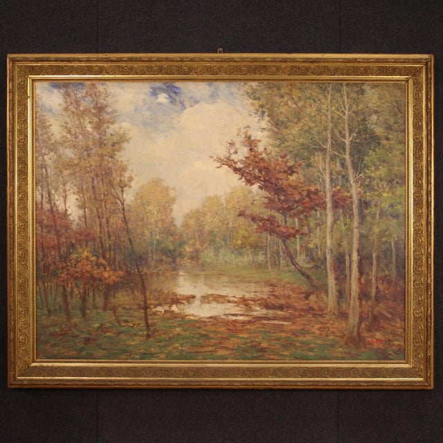 E. Rossi, Italian Woodland Landscape, 1940, Oil, Framed For Sale - Image 15 of 15