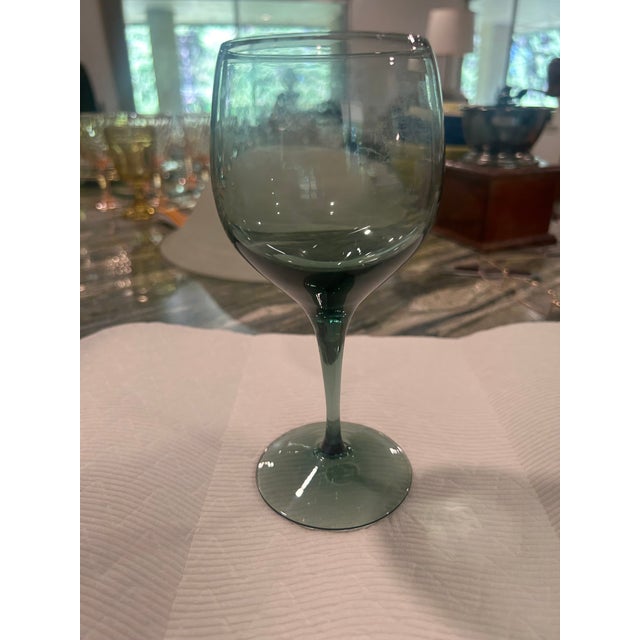 Mid Century Modern Lenox Blue Shadow Wine Glasses- Set of 12 For Sale In Sacramento - Image 6 of 11