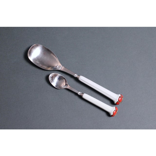 1970s Boho Chic Denby Regency Jewel White Flatware - Small Spoons or Teaspoons For Sale - Image 6 of 10