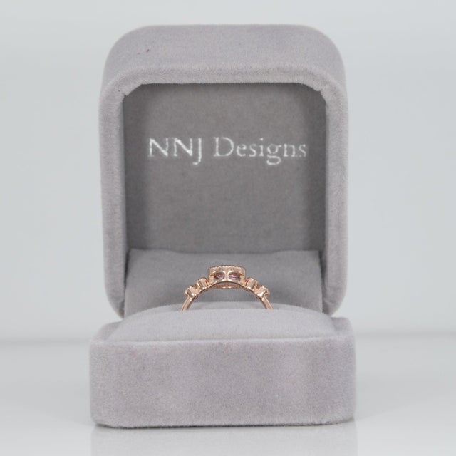 1.3Ct Aaa Cor De Rosa Morganite Ring With Earth-Mined Diamonds: Solid 14k Gold For Sale - Image 4 of 9