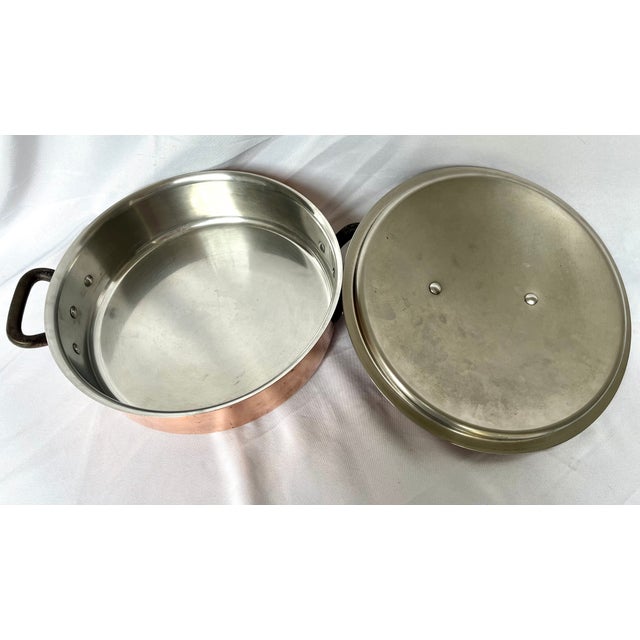 Metal Late 1900s Copper Bourgeat French Double Handle Brasier With Lid For Sale - Image 7 of 11