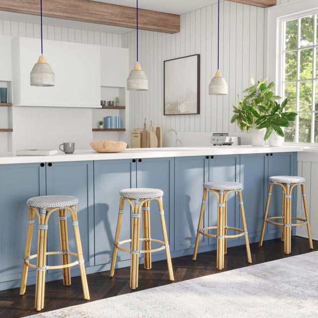 Evoking images of sidewalk tables in the Cote d'Azur, barstools like this will give your kitchen or patio the casual...