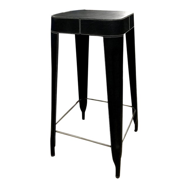 Black Leather Counter Stool Chairish