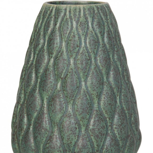 Anders Børgesen green ceramic vase, in perfect condition. Height 21 cm, diameter 14 cm.