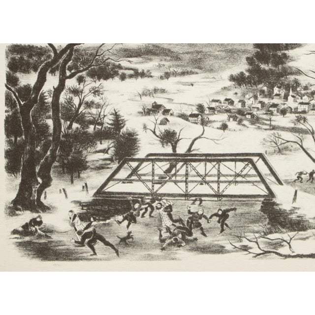 1939 After Doris Lee "Winter in the Catskills", First Edition Period Offset Lithograph For Sale - Image 4 of 9