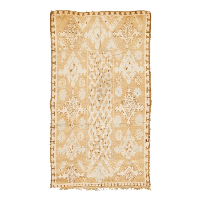 Vintage Moroccan Berber Rug With Beige Diamond Lattice by Rug & Kilim, 1950-1959 For Sale