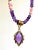 Artisan Amethyst Pendant Necklace With Genuine Argentine Rhodochrosite and Gilded Accents For Sale - Image 9 of 18