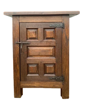 Small Spanish Brutalist Carved Cabinet, 1950s