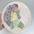 Beautiful vintage one of a kind abstract mosaic bowl. Great textures and colors of grey, purple, yellow, green and blue....