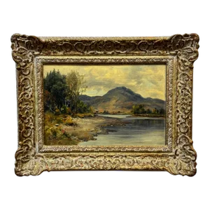 John D Taylor Beautiful Mountain Landscape Painting With River