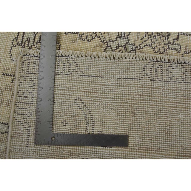Tabriz Rug 6’5” X 9’4” Beige Wool Vintage Distressed Hand-Knotted Carpet For Sale - Image 15 of 15