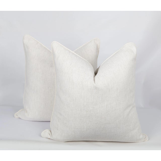 Marble Linen Blend Swirl Pillow Covers, a Pair For Sale - Image 4 of 6