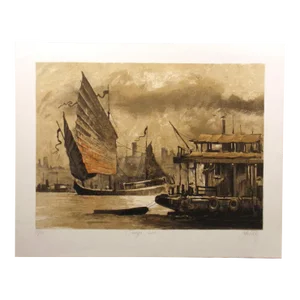 John Kelly "Wangpu River" Signed Fine Art Lithograph/Serigraph From China Suite