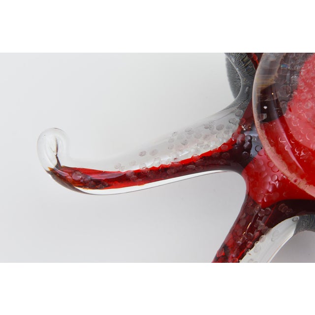 Vintage Coastal Murano Seguso Glass Octopus Sculpture With Silver Foil, 1980's For Sale - Image 10 of 11