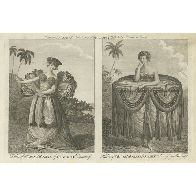 After John Webber, Tahitian Costumes, Otaheite Women, Pacific Voyages, 1790, Engraving For Sale