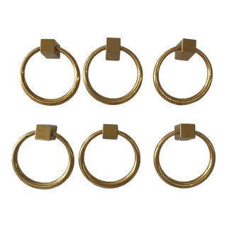 Brass Ring Drawer Pulls - Set of 6 For Sale