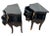 French Vintage Pair French Nightstand Tables Two Drawers Black Lacquer Marble, Ormolu For Sale - Image 3 of 12