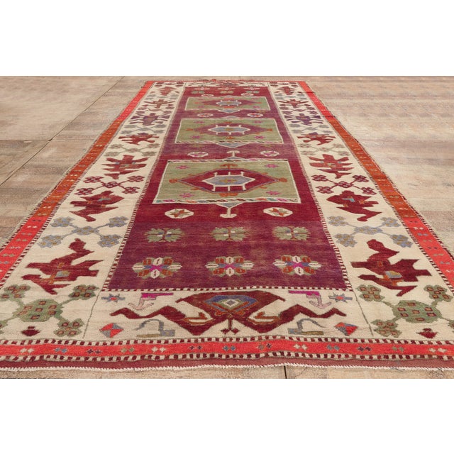Vintage Turkish Oushak Rug, 05'04 X 11'04 For Sale - Image 9 of 10