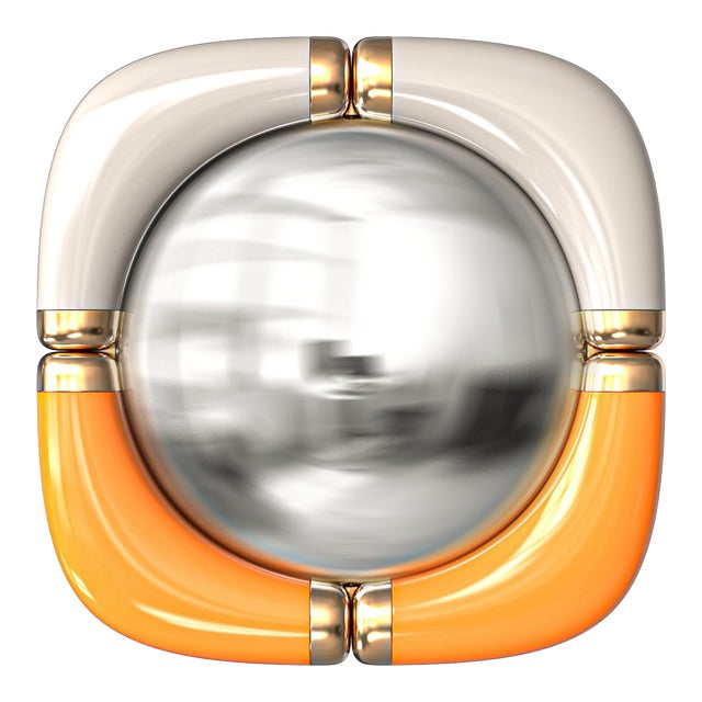 "Candice" Convex Wall Mirror With Bronze, Stainless Steel, Handcrafted For Sale