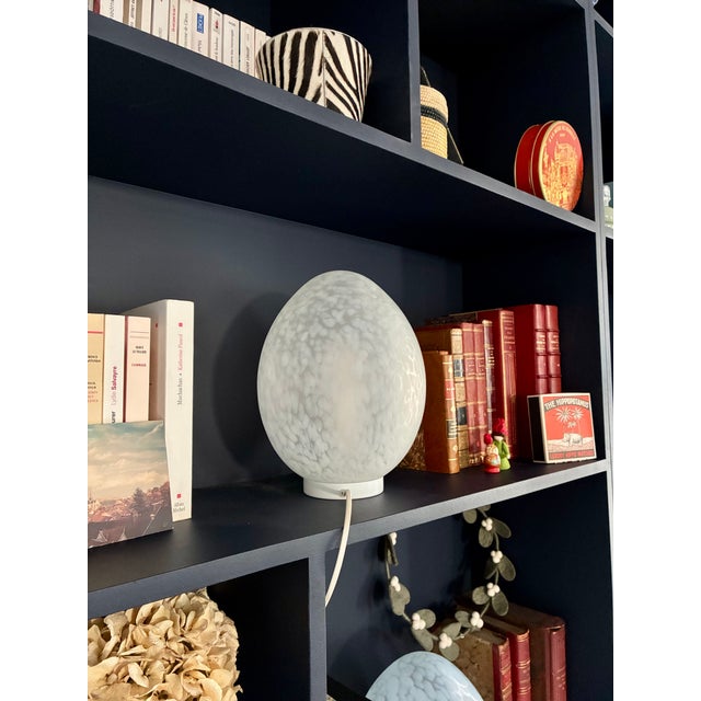 Ovoid Lamps in Speckled Glass, 1970, Set of 2 For Sale - Image 4 of 5