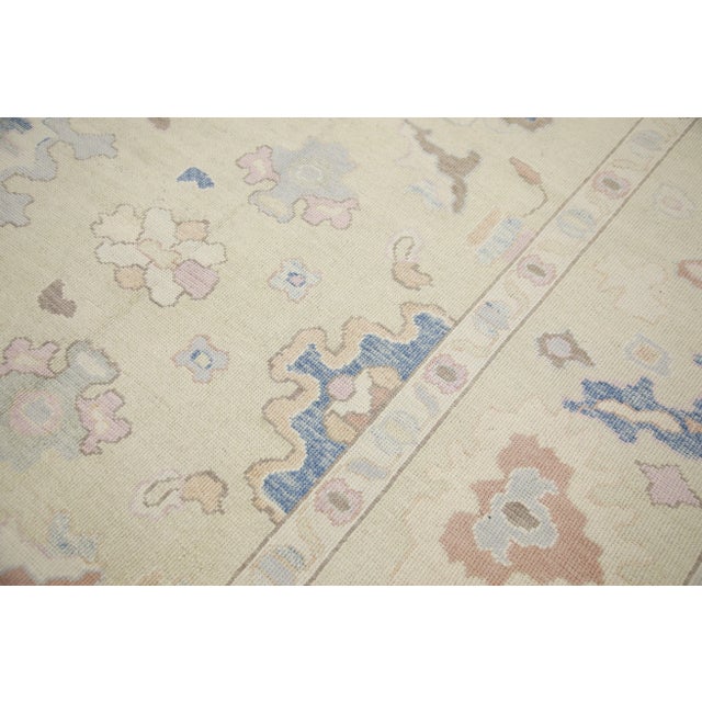 Turkish Handmade Modern Turkish Oushak Rug 12'2" X 13'4" For Sale - Image 3 of 7