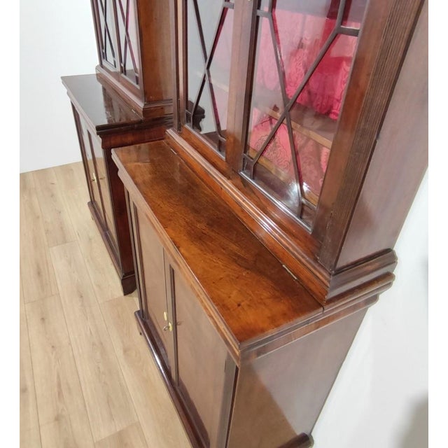 19th Century Walnut Bookcases with Pull-Out Shelves, Italy, Set of 2 For Sale - Image 4 of 11