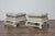 Pair of 1920s Continental Upholstered Ottomans with Carved S-Scroll Bases For Sale - Image 4 of 11
