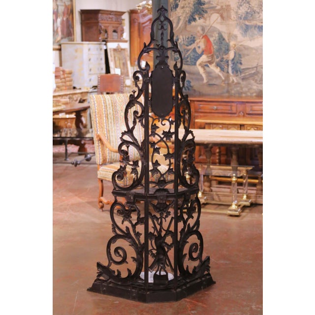 19th C. French Gothic Revival Iron Corner Hall Stand in the Manner of Corneau For Sale - Image 16 of 16