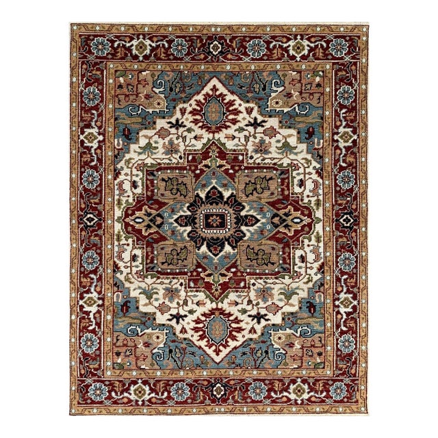 9x12 Versatile Oriental Traditional Ivory Medallion Hand Knotted Wool Carpet Rug For Sale