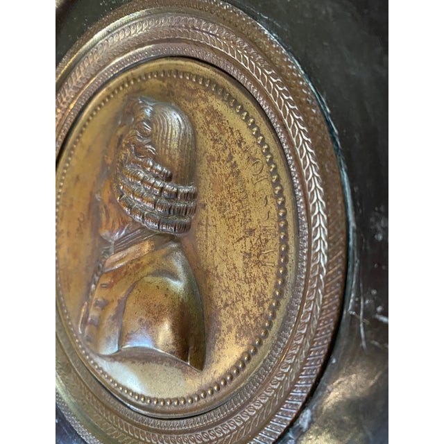 Bronze Antique Jean-Jacques Rousseau Bronze Relief Medallion Wall Plaque For Sale - Image 8 of 15