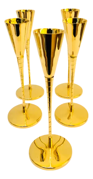 Gold-Plated Prince of Metternich Special Edition Champagne Flutes, Set of 5