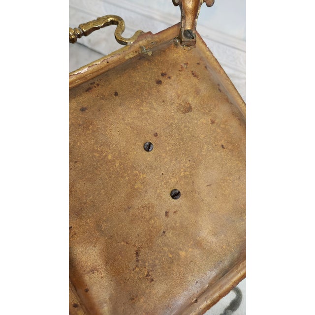 Vintage Ornate Brass Pegasus Inkwell Tray With Glass Ink Insert For Sale - Image 15 of 18