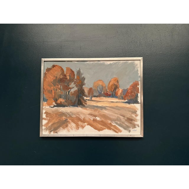 Knut Måsö, Red Autumn, 1950s, Oil Painting on Canvas, Framed For Sale - Image 16 of 18