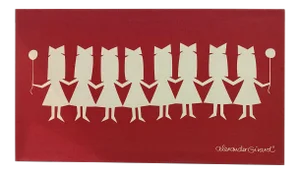 Alexander Girard Paper Dolls Framed Canvas Wall Hanging