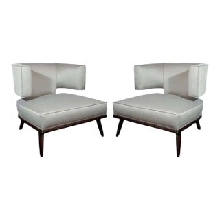 Modern Stylized Klismos Lounge Chairs - A Pair For Sale