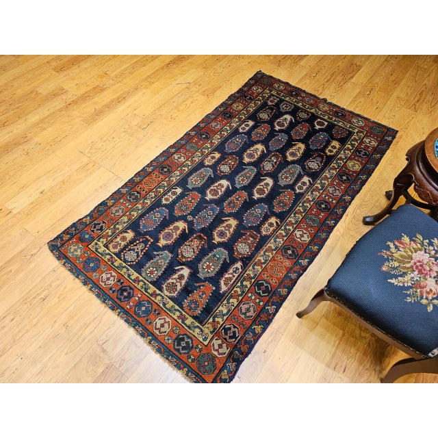 19th Century Caucasian Kazak Rug, Handwoven Wool, Allover Paisley Design, 4' x 7' For Sale - Image 15 of 15