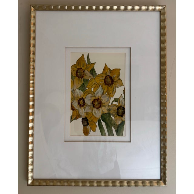 Contemporary Set of 3 Lauren Galleries Framed Hand-Embellished Botanical Floral Prints For Sale - Image 3 of 11
