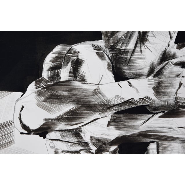 Black Christian Bauer, Introverted Male Nude, 1990s, Ink & Pencil For Sale - Image 8 of 13