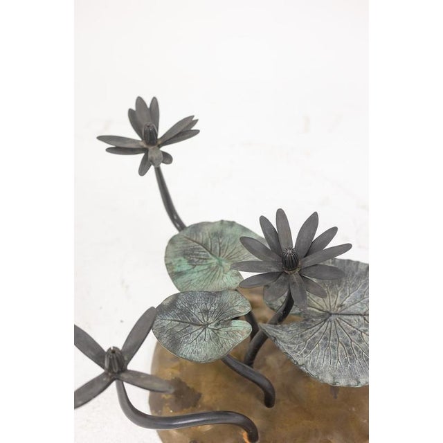 1970s Water Lily Coffee Table in Bronze, 1970s For Sale - Image 5 of 8