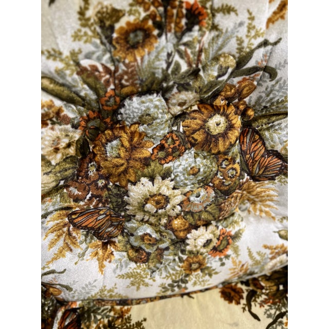 Flexsteel 1950s Mid-Century Modern Flexsteel Floral Upholstered Arm Chair For Sale - Image 4 of 10