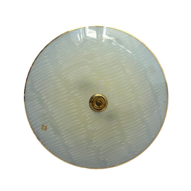 1960s 1940s Space Age Ufo Glass Pendant by Doria– Ice Blue & Seafoam Rare German Space-Age Design For Sale - Image 5 of 13