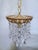Hollywood Regency 1960s Italian Brass Rim Upside Down Layered Chandelier For Sale - Image 3 of 9
