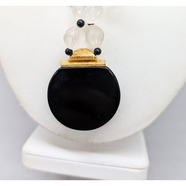 1980s Vintage 1980s Signed Givenchy Deco Style Lucite Pendant Necklace For Sale - Image 5 of 7
