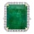 Agl Certified 13.10 Ct Emerald Cut Colombian Emerald Diamond 18k Gold Ring For Sale