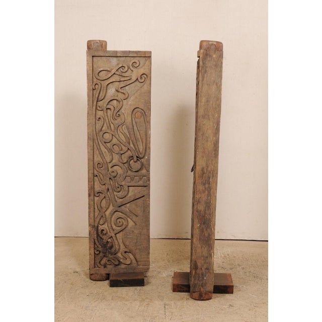 Mid 20th Century Borneo Carved Wood Doors – A Pair For Sale - Image 9 of 10