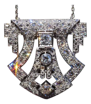 The Anastasia: Platinum Art Deco Pendant with 3 Carats of Diamonds