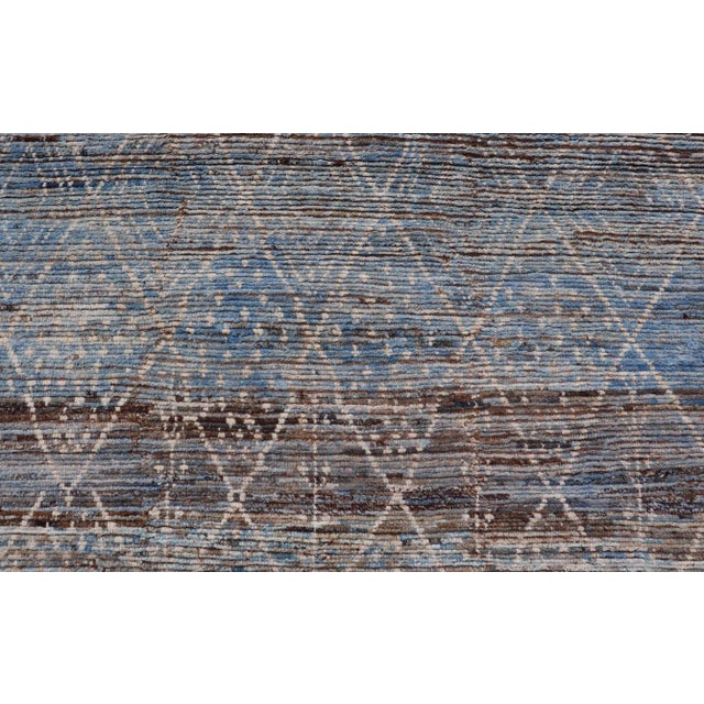 Textile Modern Tribal Wool Hand Knotted Rug by Keivan Woven Arts 6'10 X 9'2 For Sale - Image 7 of 11